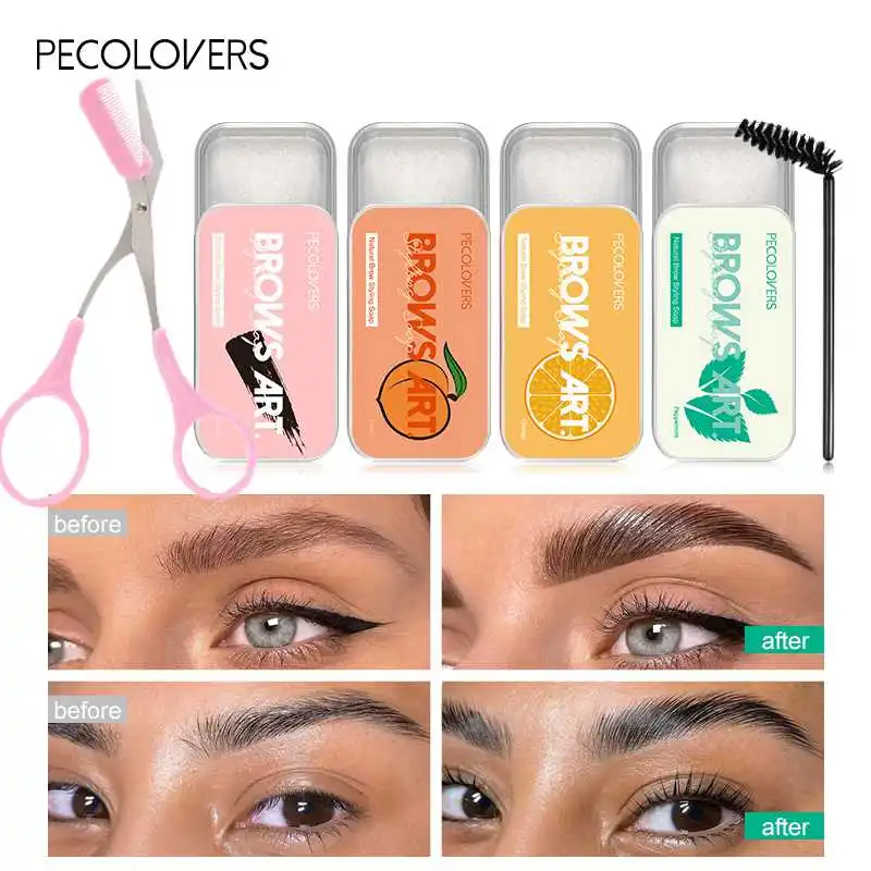 

Крем для укладки бровей, водостойкое стойкое мыло для бровей, воск с триммером, натуральный Натуральный гель для помады для бровей