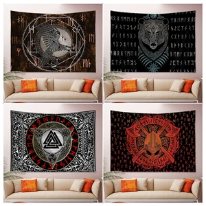 Viking Mystical Symbol Chart Tapestry Wall Hanging Decoration Household Wall Hanging Home Decor