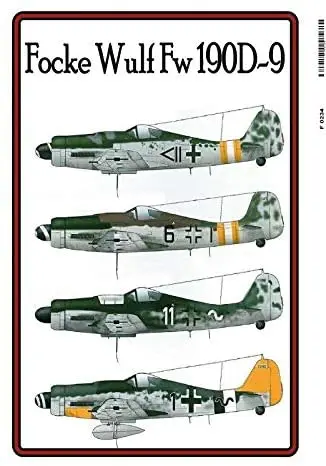 Металлическая жестяная вывеска 8 &quotх12&quot Фоке Вульф FW 190 D 9 - Цена: 