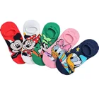 Носки с героями мультфильмов Диснея, Микки Маус, Минни, Дональд, Дак, Ститч, забавные носки, весенне-осенние Короткие Аниме носки-лодочки для детей
