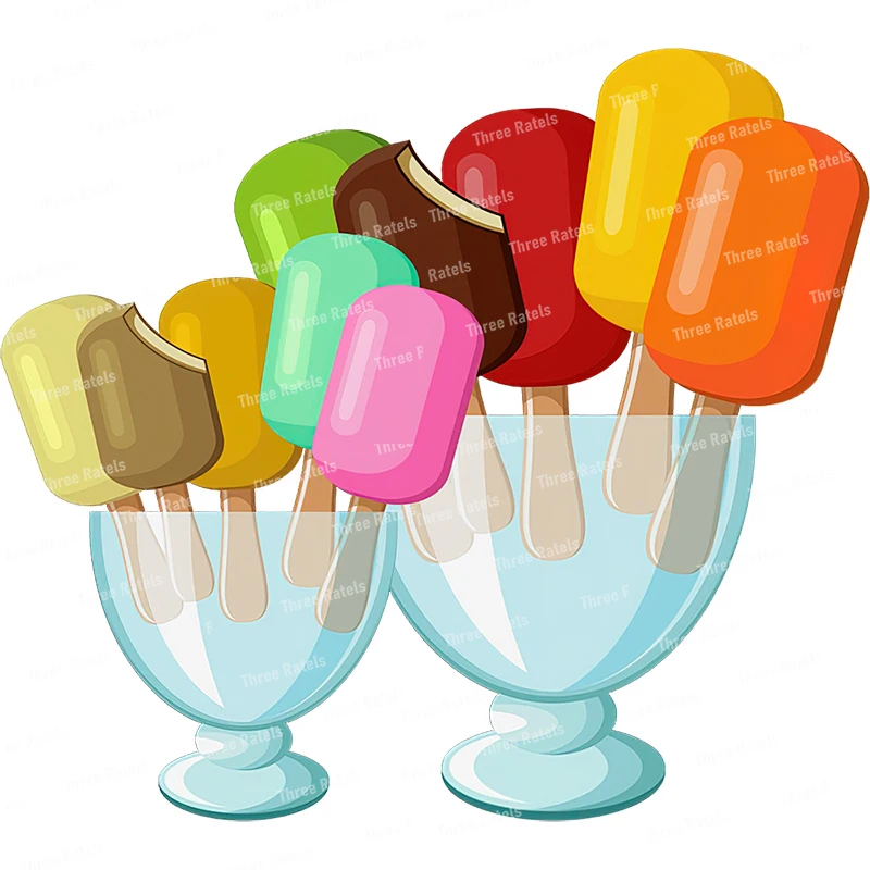 Милый Летний мороженое Three Ratels CP23 десертный магазин наклейки из ПВХ настенные