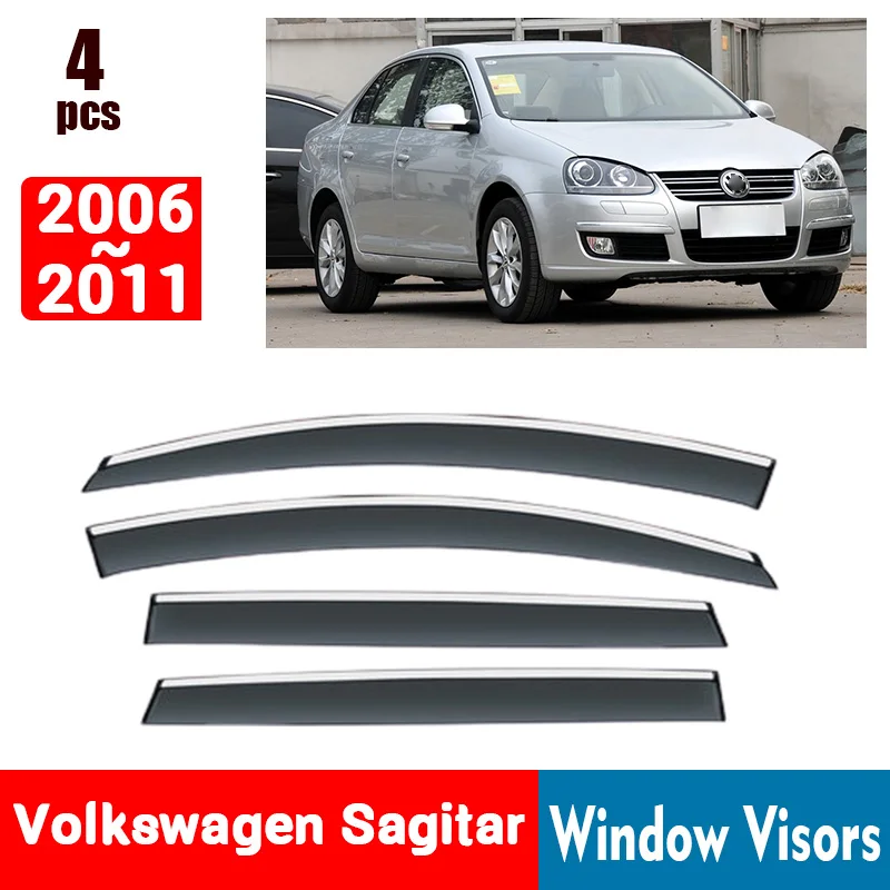 FOR Volkswagen VW Sagitar 2006-2011 Window Visors Rain Guard Windows Rain Cover Deflector Awning Shield Vent Guard Shade Cover