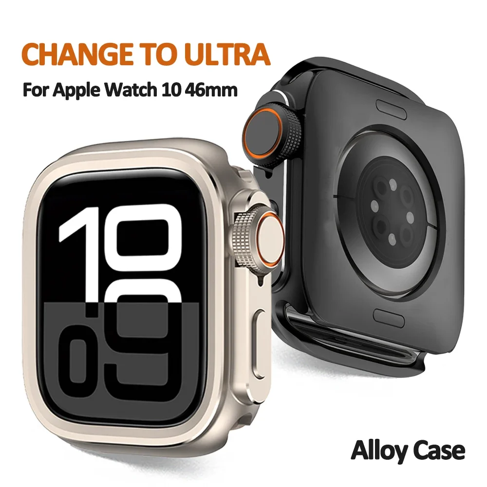 Чехол из металлического сплава для Apple Watch Series 10 46 мм сменный на Ultra 2 49 чехол iwatch
