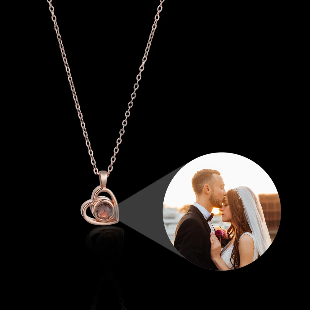 

Custom Projection Photo Necklace Personalized Pet Photo Pendant Projection Chain Women Memorial Christmas Jewelry Valentine Gift