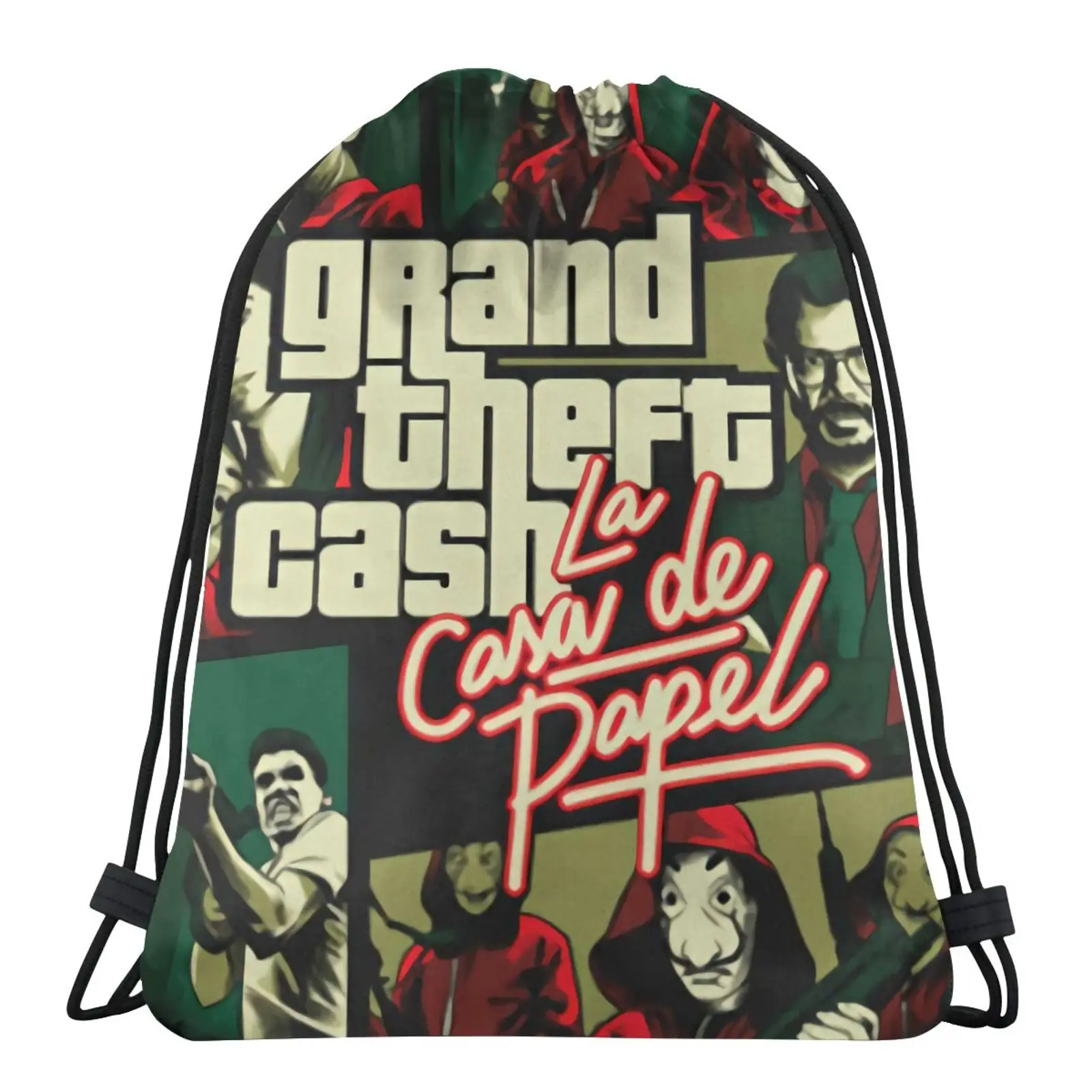 

Camiseta Grand Theft Cash Gta La Bag Ball Pocket Bags Women Women Backpack Shoe Bags Cotton Fabric Bag Shoe Backpack Cloth Bag