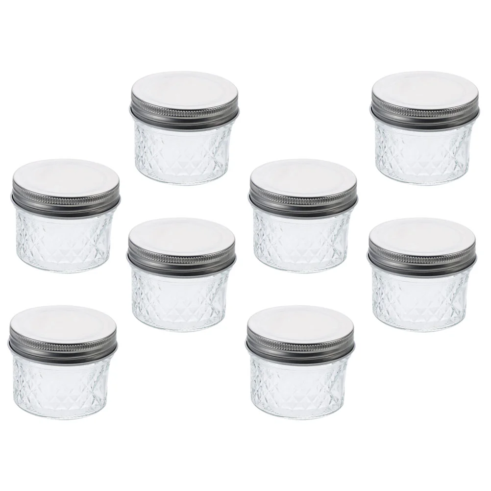 

8Pcs Sealing Caviar Jars Transparent Jam Containers Small Honey Jar Storage Holder