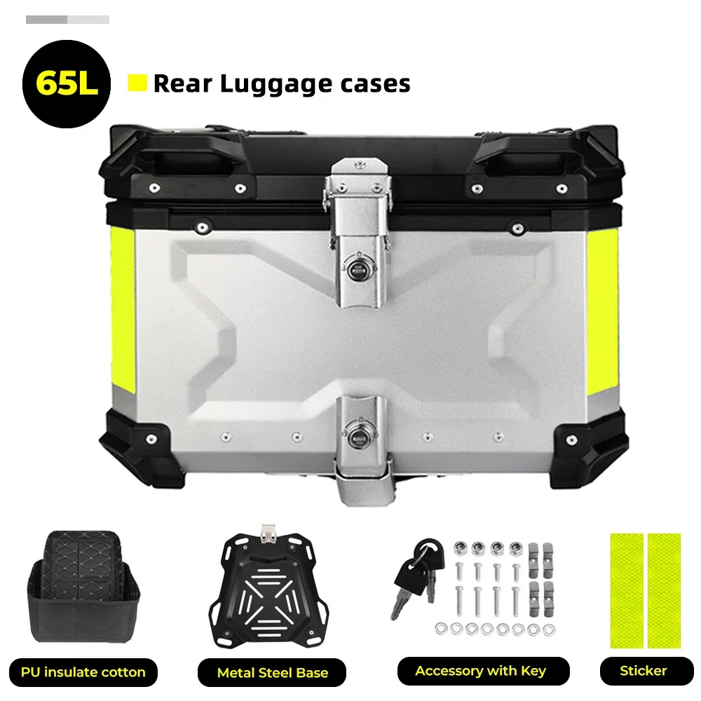 

Ящик для мотоциклетного шлема с ЧПУ, алюминиевый верхний хвост, задний чехол для хранения инструментов, чемодан с замком для багажника для YAMAHA, Honda, BMW, для