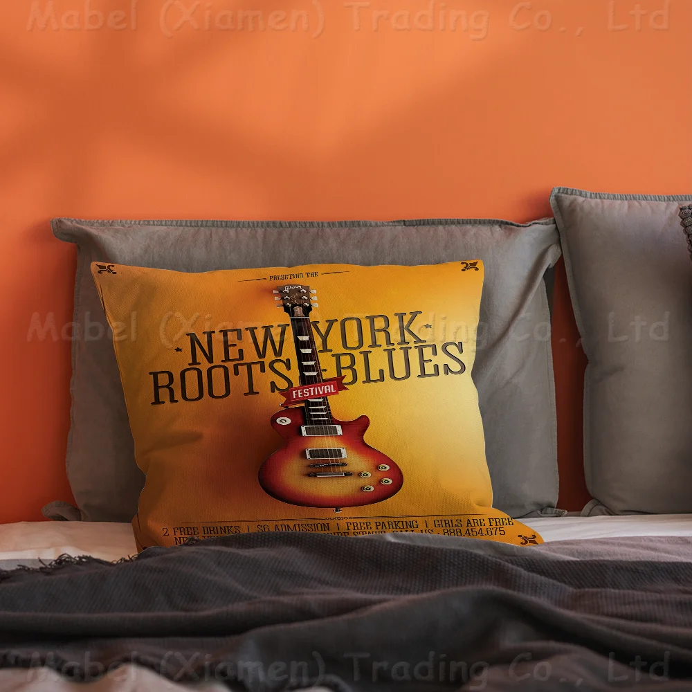 Guitar Collection Pillow Cover For Bedroom Room And Living Sofa Decorative Cushion