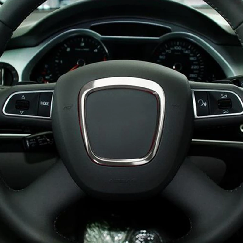 Автомобильная хромированная отделка рулевого колеса наклейка фоторамка для A3 A4