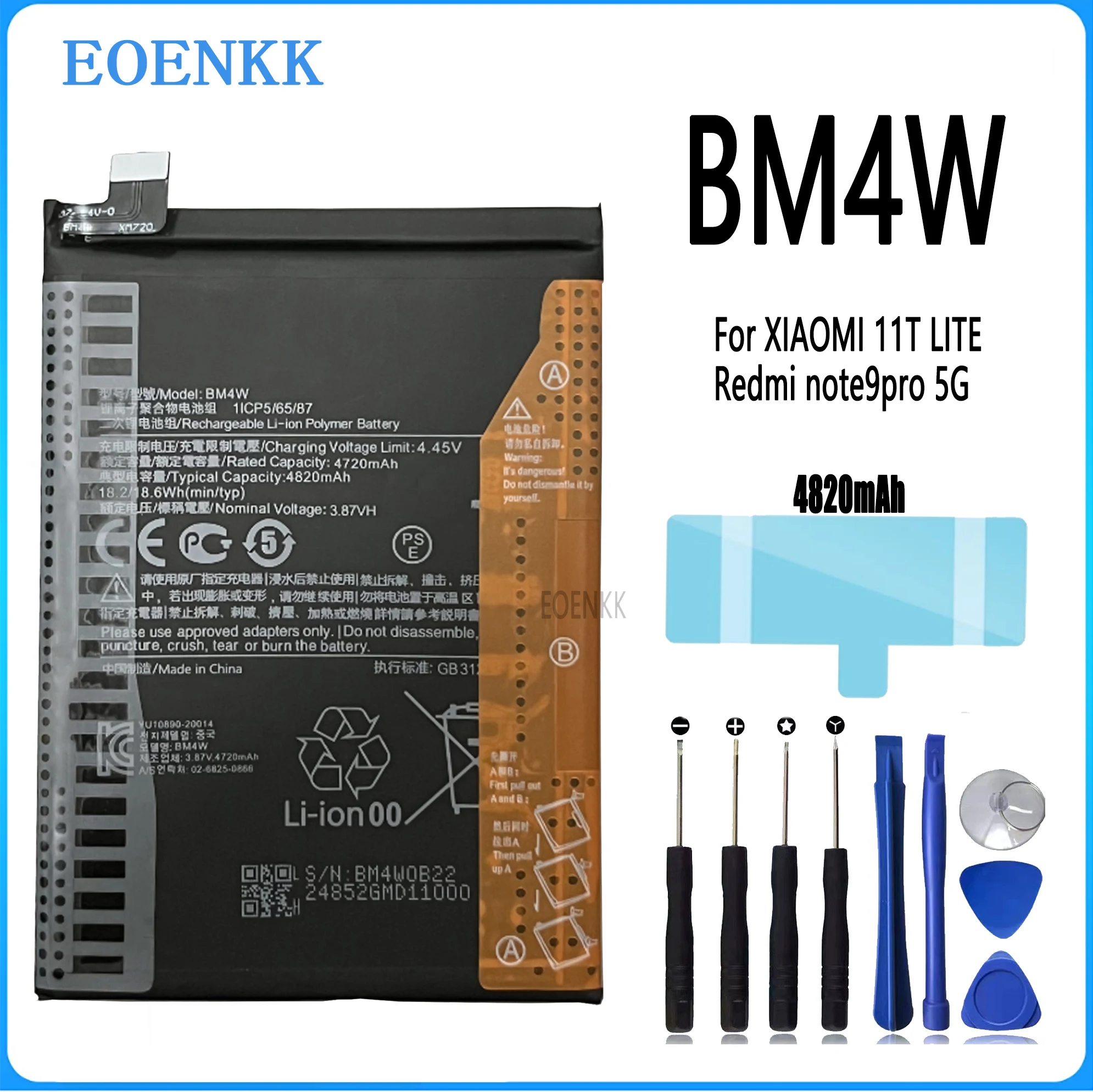 

BM4W Battery For Xiaomi Mi 10T lite 5G Original Capacity Phone Batteries Bateria