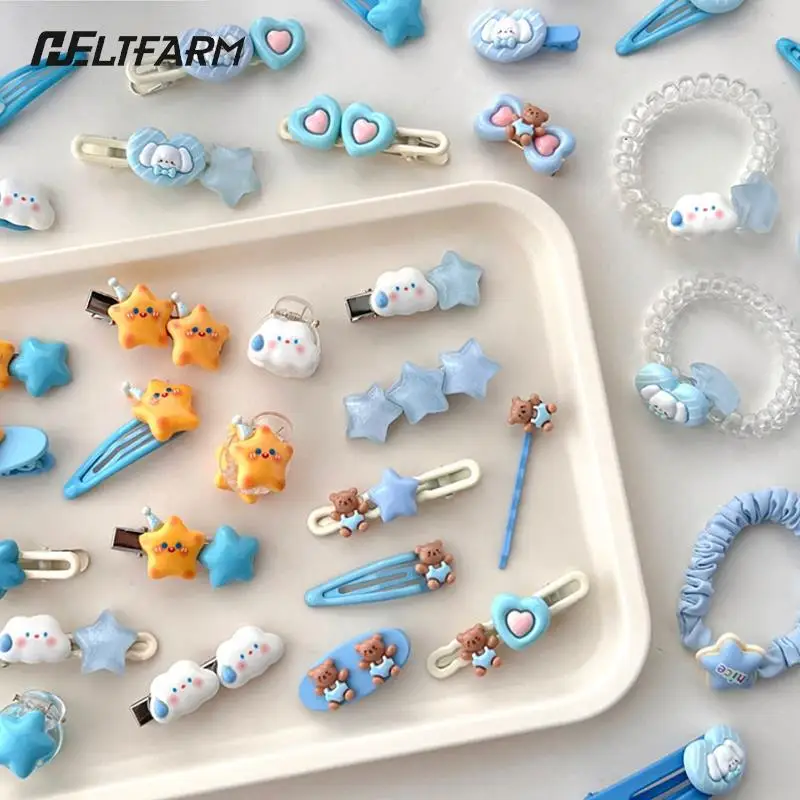 Милые заколки для волос с мультяшными облаками и звездами Детские милые повязка