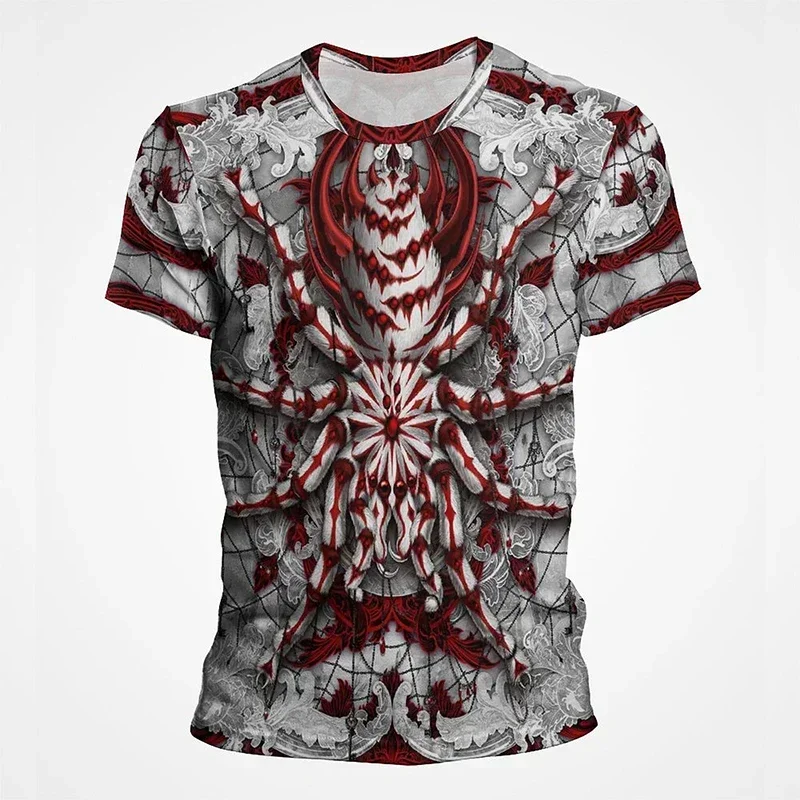Футболка С Рисунком Для Мальчиков В Стиле Панк 3D Принтом Паука Дизайн Ужасов