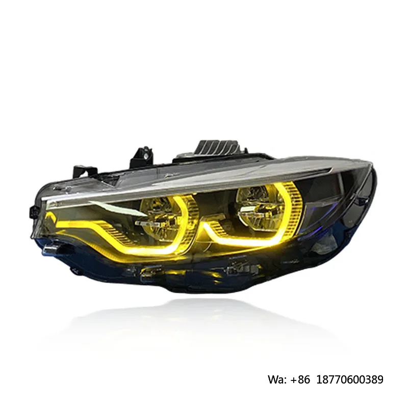 Фото Фара в сборе SJC для BMW 4 серии F32 F36 F82 M3 F80, 2013-2020, новый дизайн V2, желто-белый LED свет №2