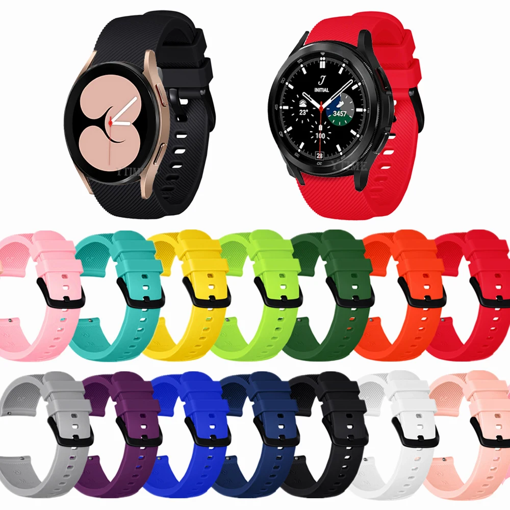 

20mm Strap For Samsung Galaxy watch 3 41mm/42mm/Active 2/Gear Sport Watchband Silicone bracelet For Garmin Vivoactive 3 Band