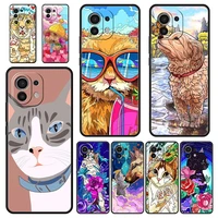 cartoon cute cats dog phone case for xiaomi poco x3 nfc m3 f3 m4 mi 12 11 ultra note 10 lite 11x 11t 10t pro 5g 9t 11i cover