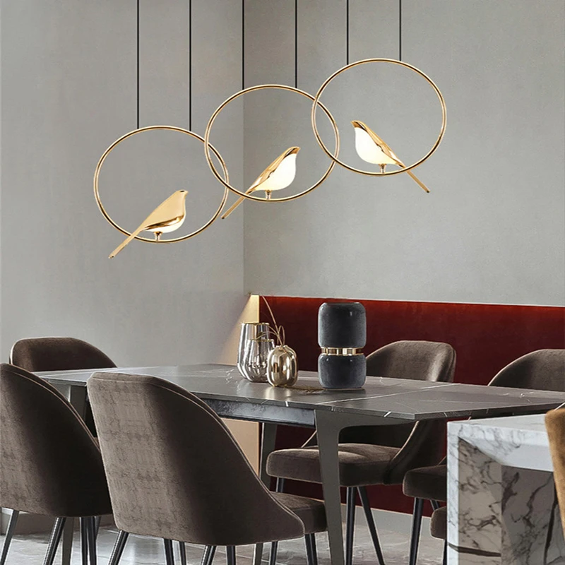 Новая светодиодная люстра Подвесная лампа в виде птицы прикроватная Потолочная