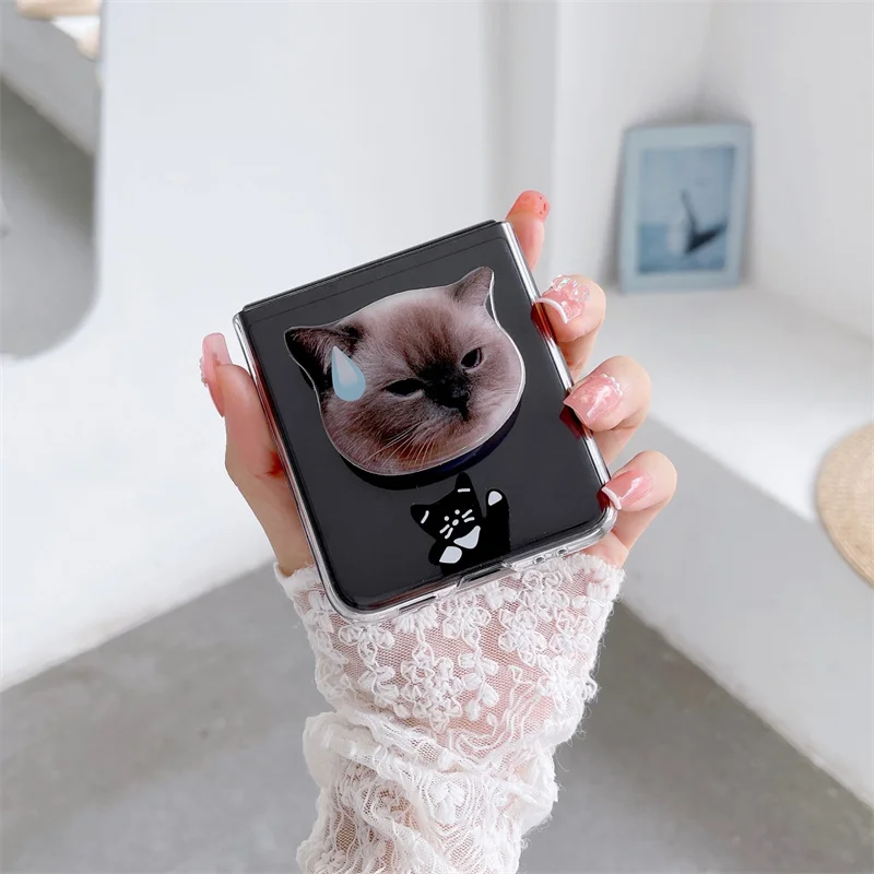 Чехол-подставка для телефона с милым мультяшным котом Samsung Galaxy Z флип-чехол 3 дюйма