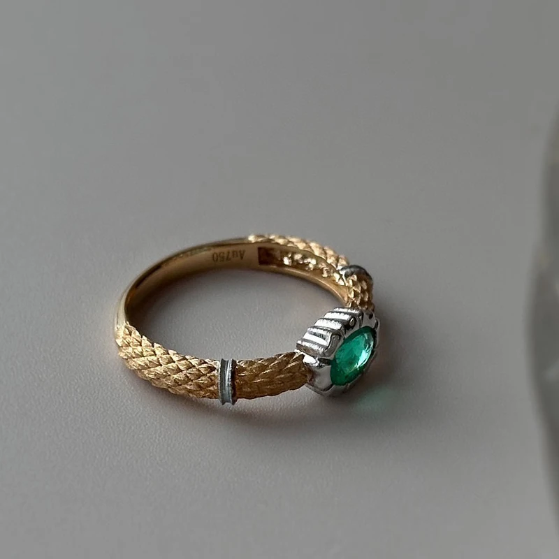 Кольца Aazuo Ins из настоящего твердого желтого золота 18 карат с настоящими