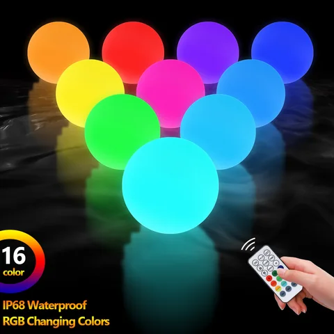 IP68 1/6 комплектов плавающий светильник для бассейна s RGB меняющий цвет светодиодный светильник с шариками Водонепроницаемая горячая ванна ночник подводный светильник игрушки