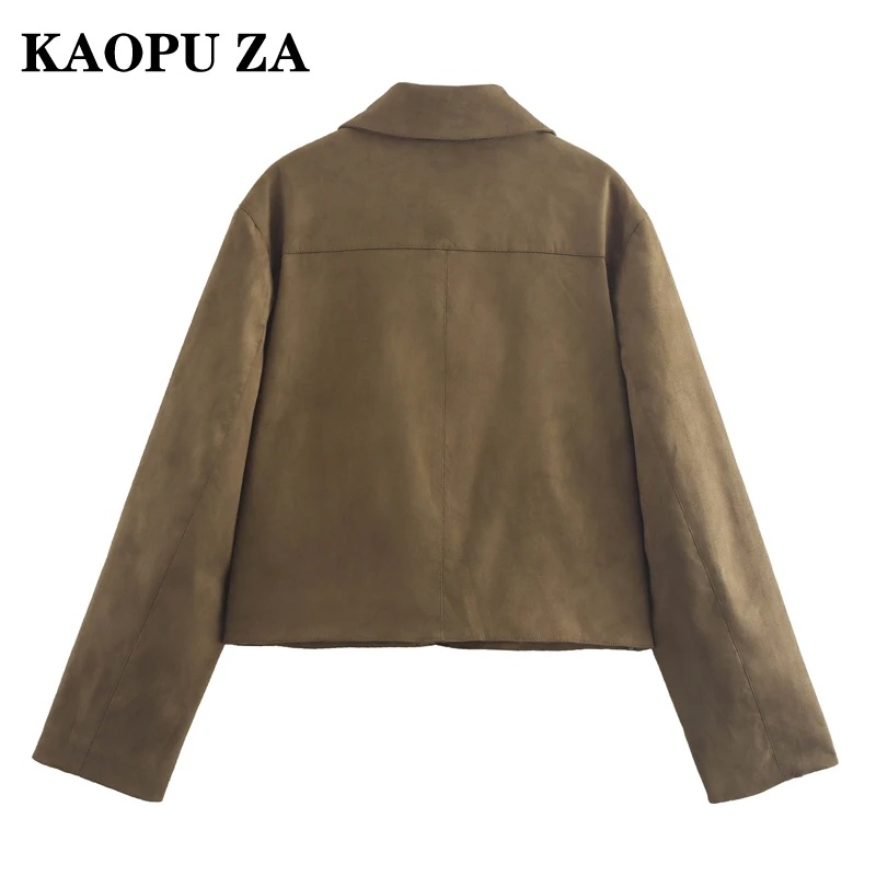 Куртка KAOPU ZA Женская короткая однотонная с длинным рукавом повседневная