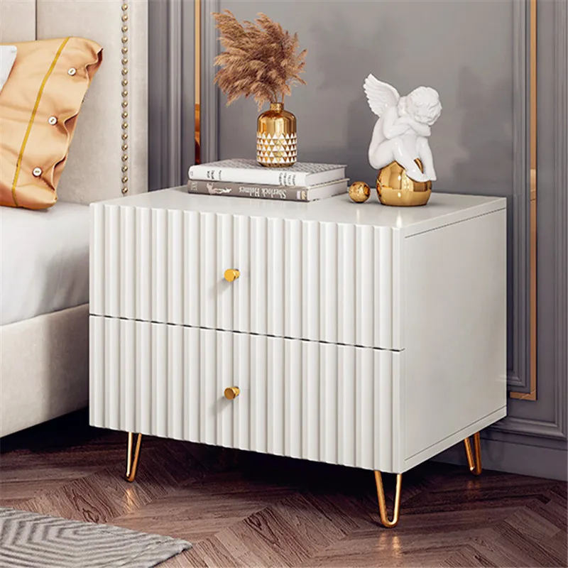 

Simple Nordic Nightstand Modern White Trendy Drawers Bedside Table Space Saving Black Mesita De Noche Minimalist Furniture