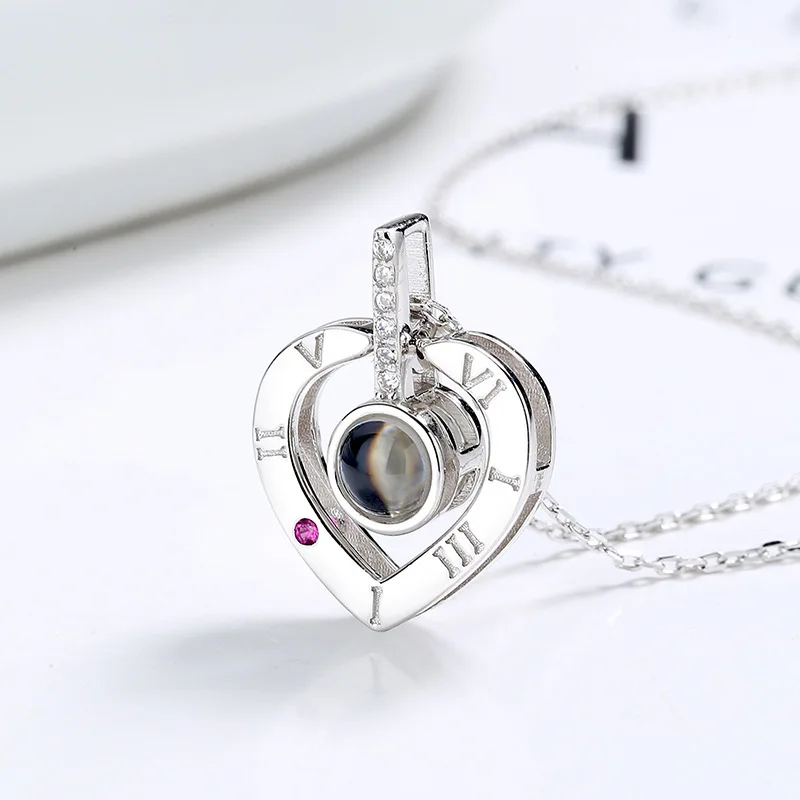 Customized Photo Projection Necklace Birthday Day Girl Gift Lover Personalized Picture Name Memory Jewelry Birthday Gifts