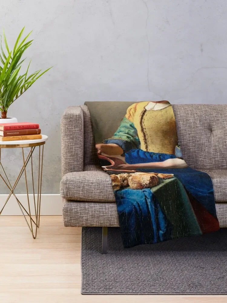 Одеяло Milkmaid (ca. 1660) Йоханнеса Вермеера туристическое декоративное покрывало для