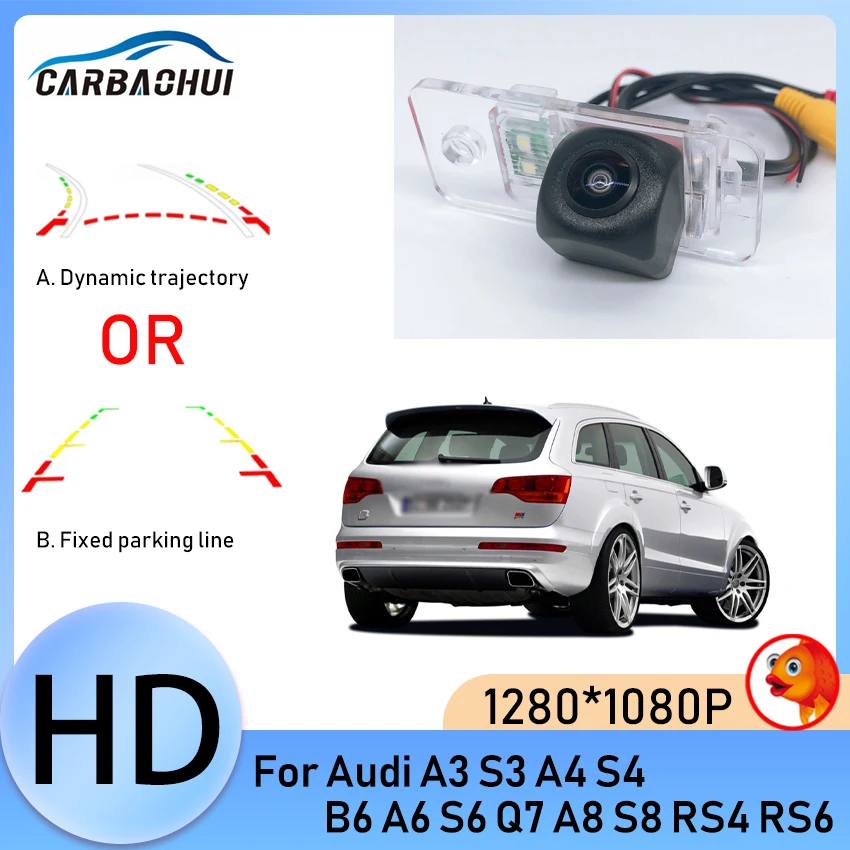 

Автомобильная парковочная камера заднего вида с ночным видением, 170 градусов, HD CCD, для Audi A3 S3 A4 S4 B6 A6 S6 Q7 A8 S8 RS4 RS6