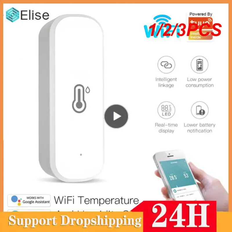 

1/2/3PCS Zigbee 3.0 Wifi Tuya Temperature Humidity Sensor Smart Home Thermometer Hygrometer Detector With Alexa Smart