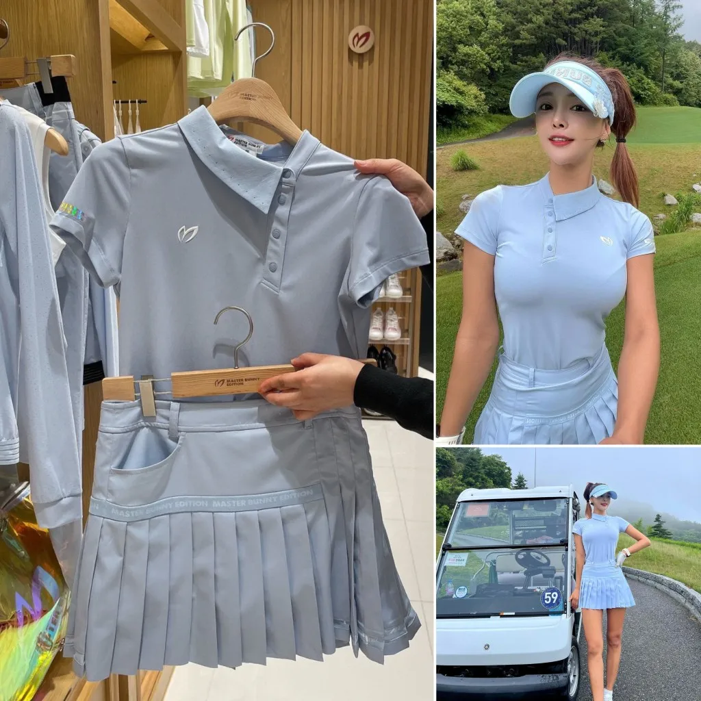 

2023 Golf Clothing Women's Suit New Sports Slim Top All-match Pleated Skirt