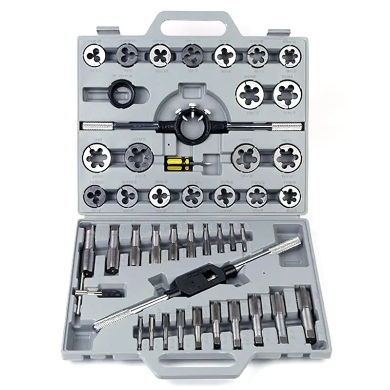 

45-in-1 Alloy Steel Tap and Die Set Repair Tool Metric Wrench Kit Set for Tapping Threading Cutting Chasing Threads