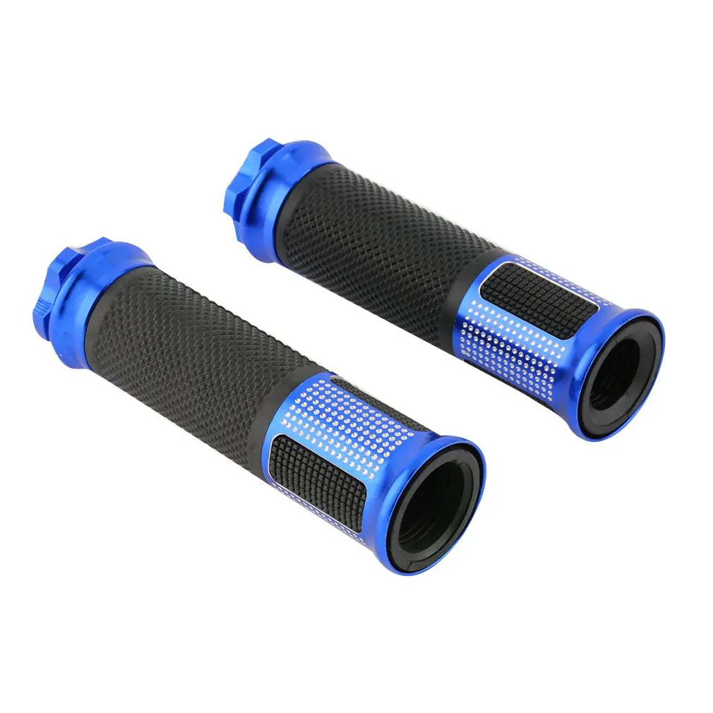 

2 x Handle Bar Motorcycle Handle Metal Rubber Gel Hand Grips Replacement