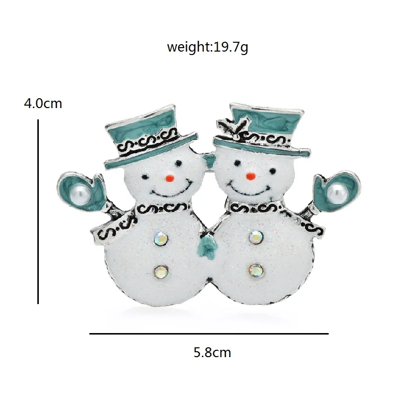 Брошь в форме снеговиков 5 8х4 0 см |