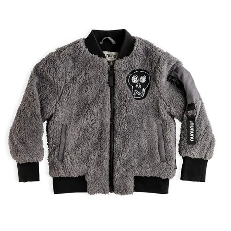 

Nununu baseball jacket cashmere thickened lamb coat