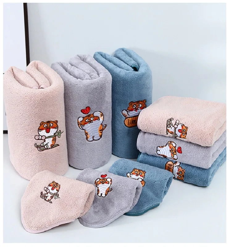 

Drop Shipping Towel Set Bath Towels Hand Towels Washcloths Hotel Soft Microfiber Highly Absorbent Bathroom Towels 3PCS