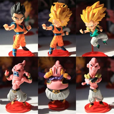 

Dragon Ball Majin Buu Videl Son Gohan Gotenks Vegeta IV Hercule Son Goku Action Figure Model Toys Ornament