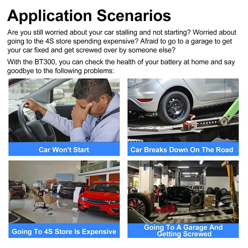 Тестер автомобильных аккумуляторов BT300 инструмент для обнаружения анализатор 12