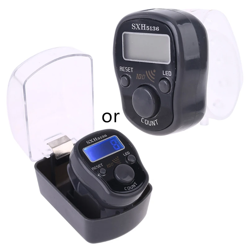 

Portable Wrist Digital Electronic Counter with LED Light and Sound Finger Tool G2AB