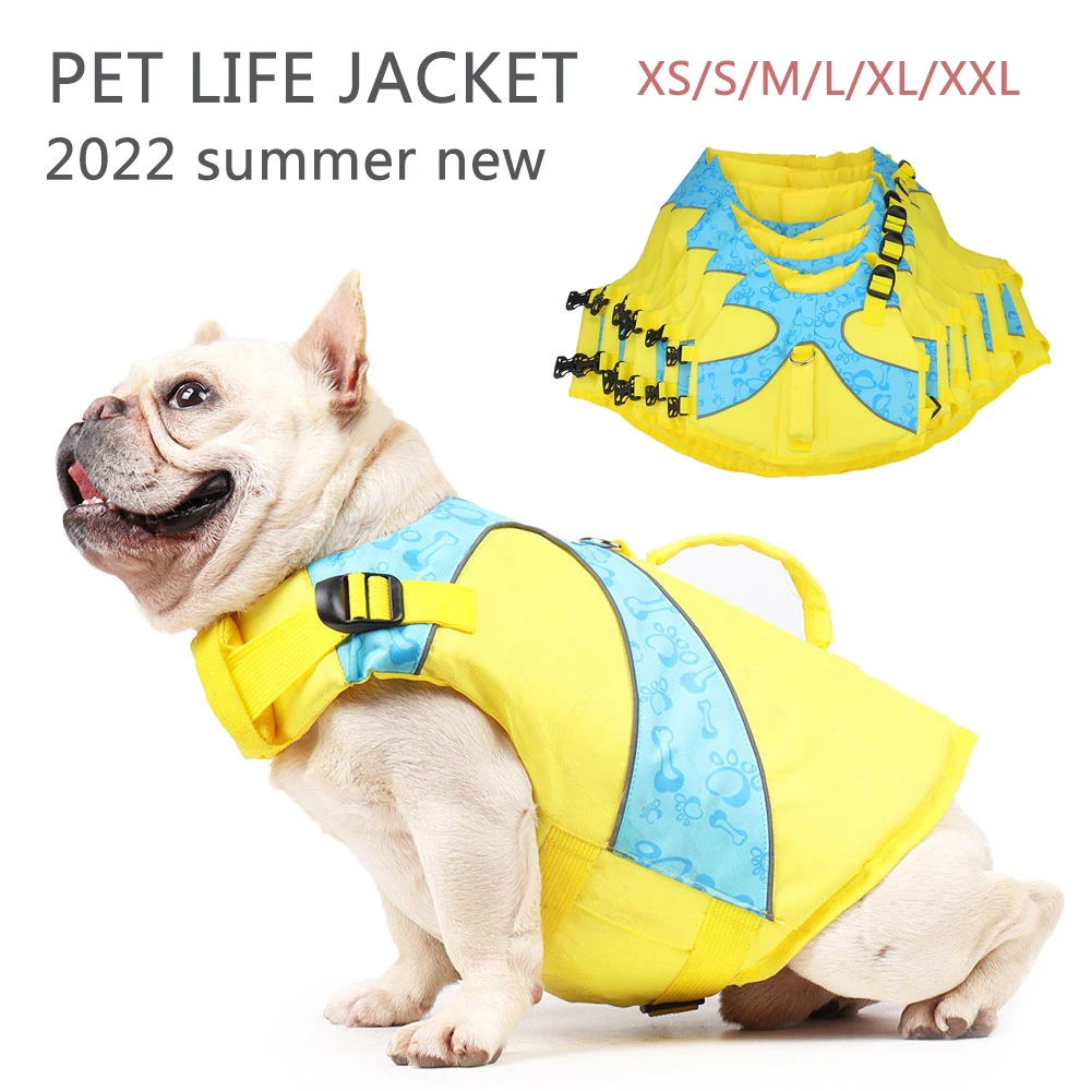 

New Summer Puppy Life Jacket Pet Life vest Harness Reflective Universal Size Medium Large Dog Life Vest Summer Swimsuit Costume