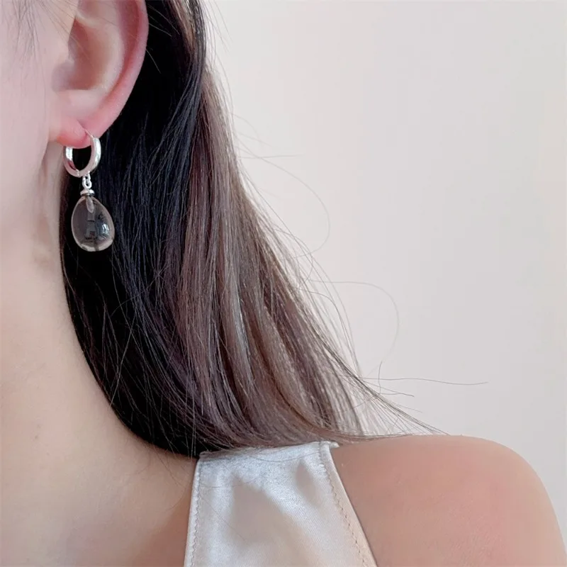 Minar новые минималистичные прозрачные серые акриловые серьги-кольца с каплями