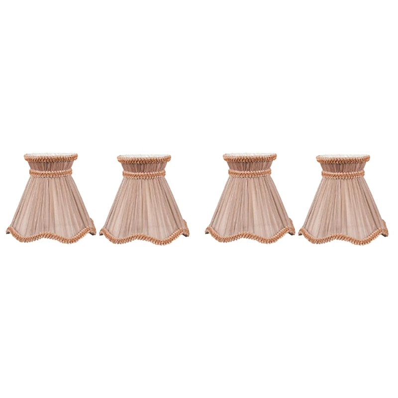 

Candle Chandelier Lampshade Set Of 4 Clip On Drop Light Lampshade Wall Lamp Fabric Light Shade