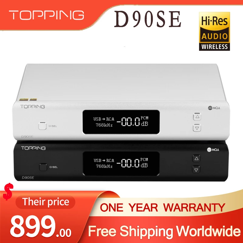 

Полностью сбалансированный Hi-Fi декодер TOPPING D90SE ES9038Pro MQA DAC D90 SE Bluetooth 5,0 DSD512 PCM768kHz отличный компаньон A90