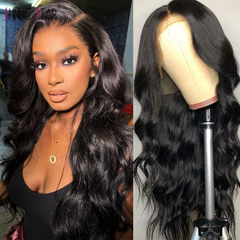 13x4 Body Wave Lace Frontal Wigs For Women Cheaper Lace Front Human Hair Wigs Natural Color 30 Inch Transparent Lace Front Wig