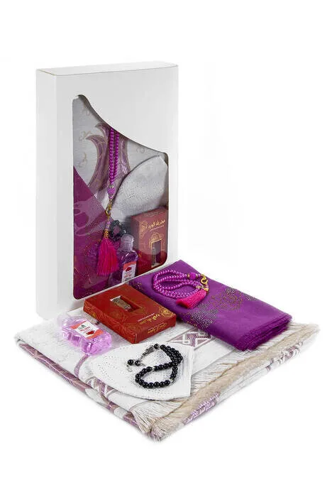 IQRAH Mother 'S Day Special Set Window Boxed Gift-Red the Laleli Prayer Rug Set
