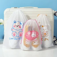 5pcs underwear storage bag multi purpose dust proof cartoon frosted drawstring towel socks packaging bag for outdoor