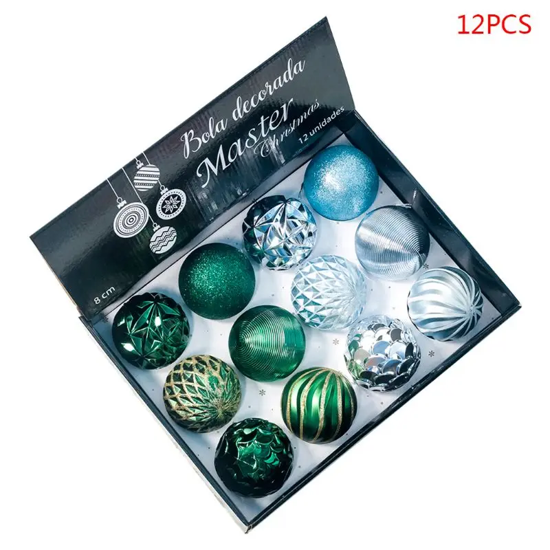 

12 шт., 8 см, Рождественские шары, украшение для елки, подвесное украшение Xm