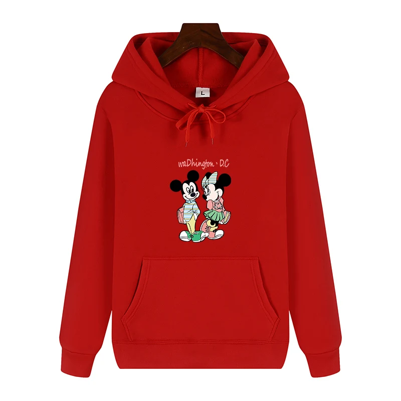 

New men's and women's sports hooded sweater Disney Mickey Mouse unisex thickening warm casual pullover autumn and winter long sl