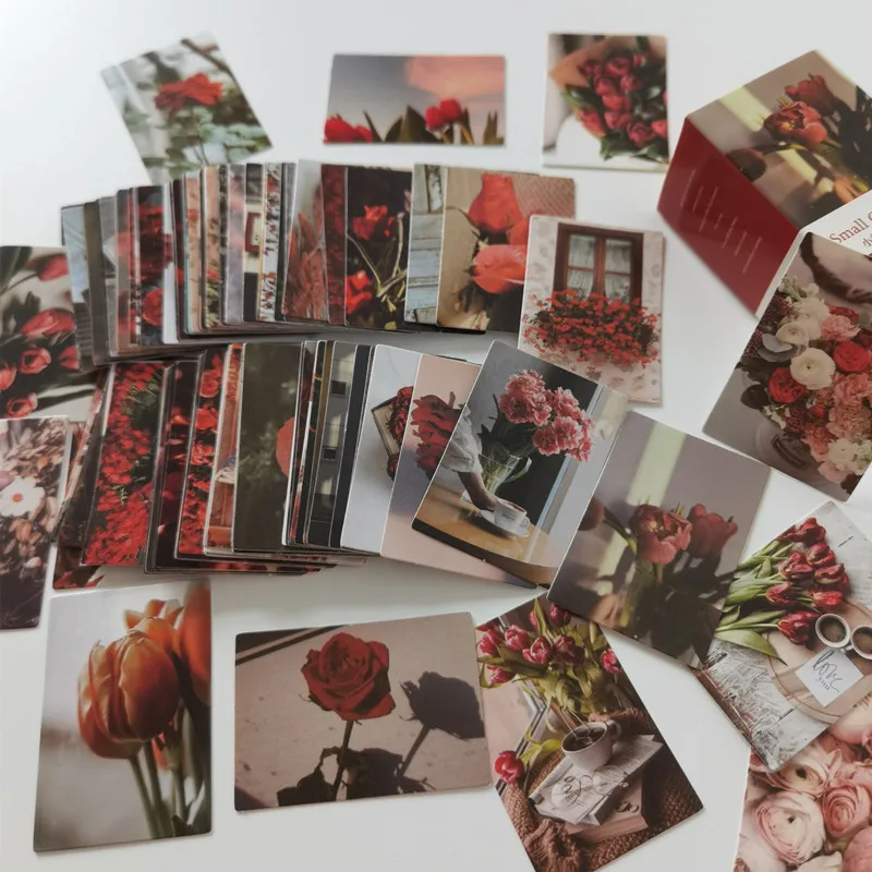 

100pc Vintage Flower Seasons Scenery Material Paper Printing Landscape Retro Memo Pads Notes Card Scrapbooking Diary Journal DIY