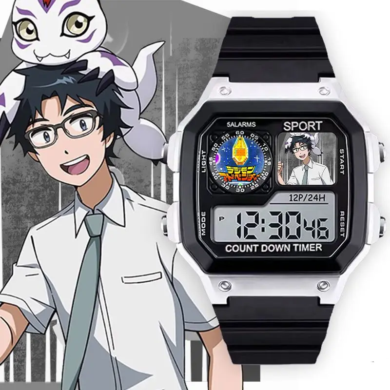 Digimon Adventure Greymon Angewomon Angemon милые наручные часы с героями мультфильмов пара ценные электронные часы подарок на день рождения для друзей (art.: 3920d261dc96e) - 3920d261dc96e