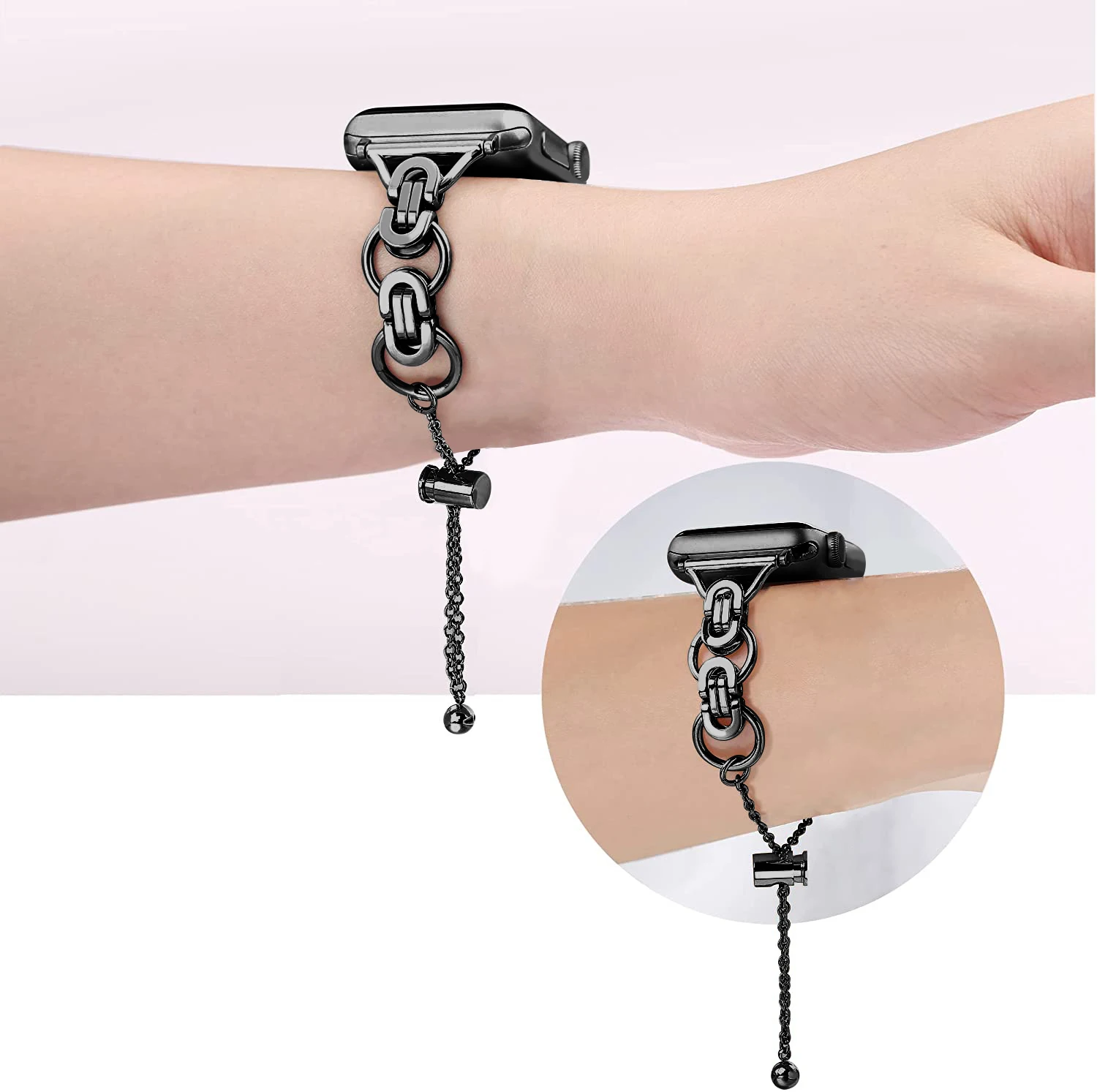 Фото Женский металлический ремешок для Apple Watch Band Ultra 2 49 мм 46 40 44 41 38 45 мм Металлический ремешок для IWatch из нержавеющей стали Series10 9 8 7 SE 6 5 №4
